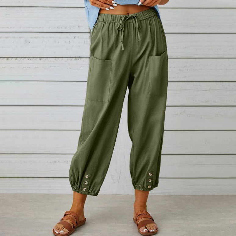 Pantalon ample droit à jambe large pour femmes