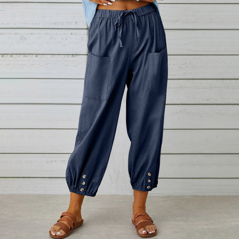 Pantalon ample droit à jambe large pour femmes