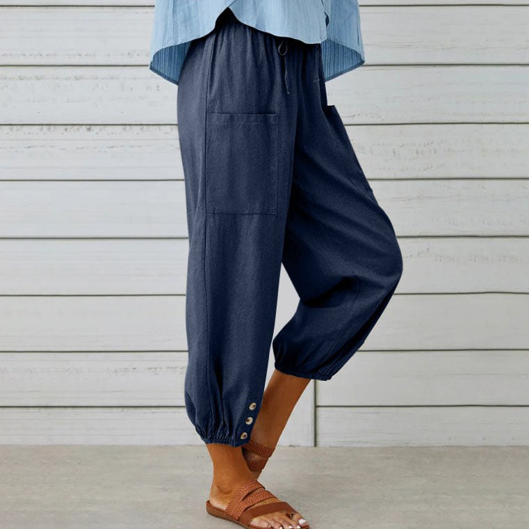 Pantalon ample droit à jambe large pour femmes