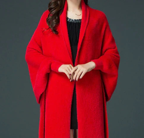 Manteau à manches longues et pompons pour femme