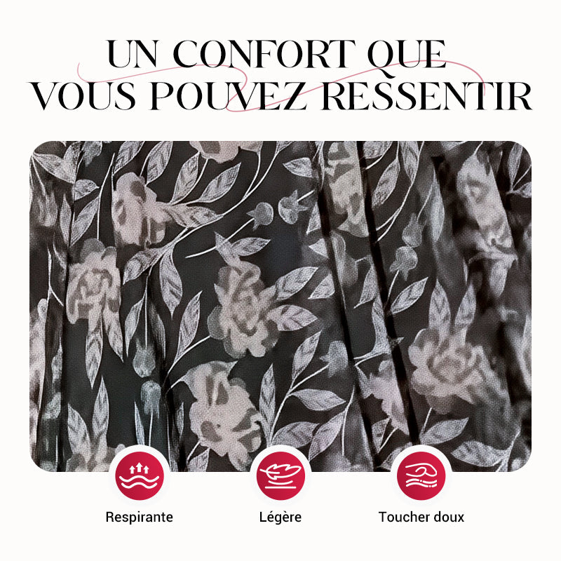 Robe imprimée à col V hors épaule pour femmes