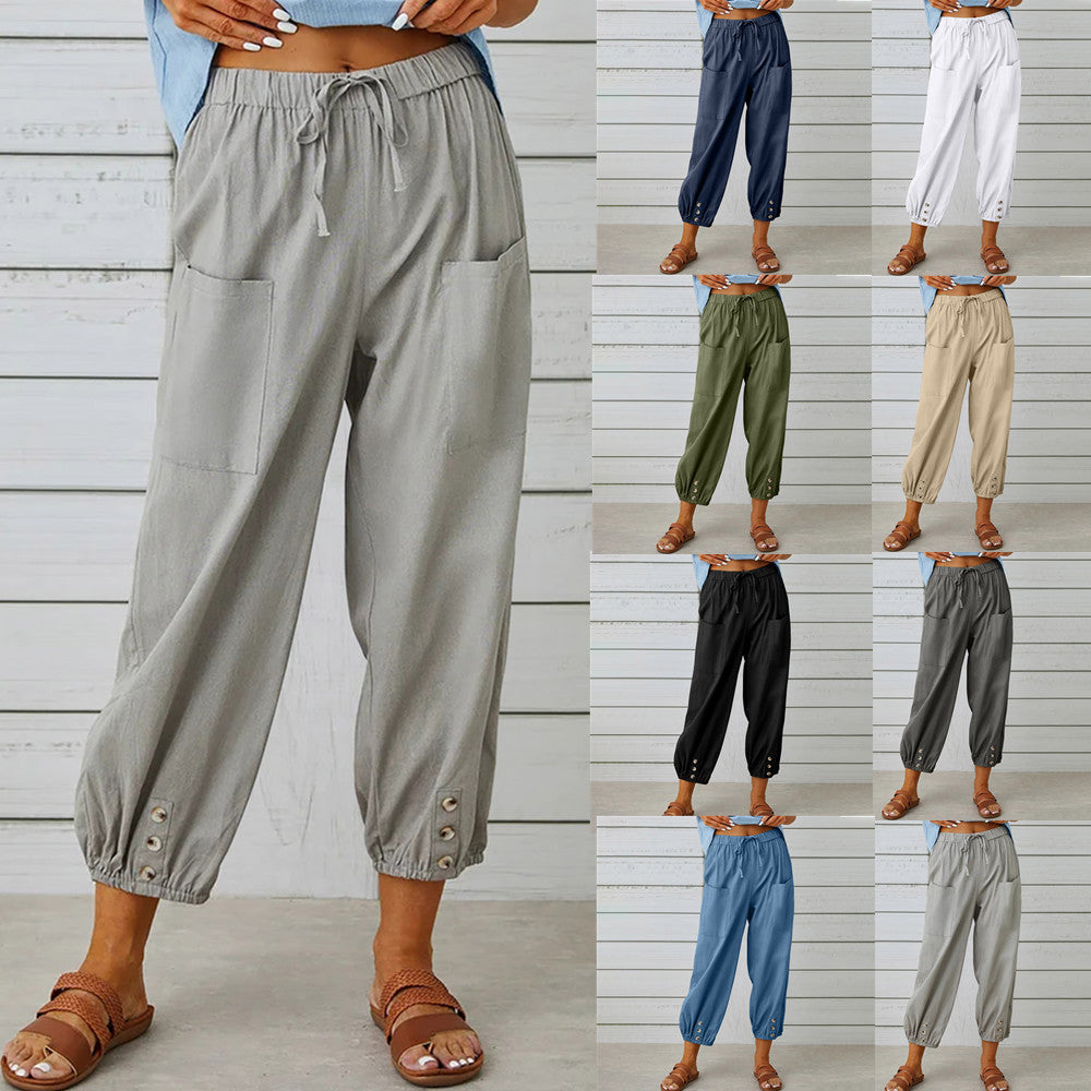 Pantalon ample droit à jambe large pour femmes