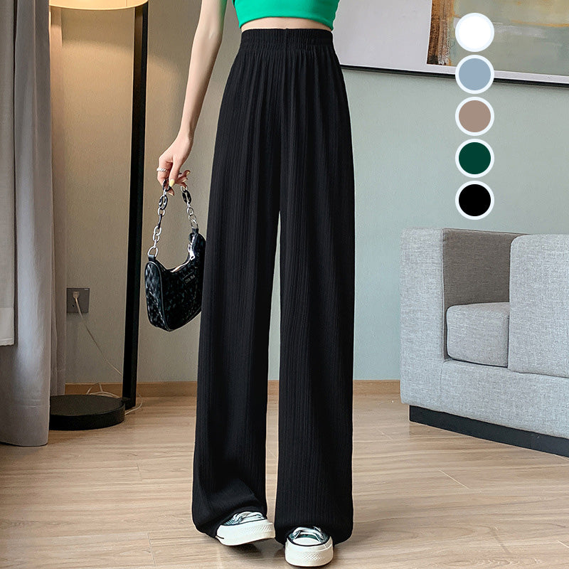 Pantalon large taille haute stretch premium pour femme