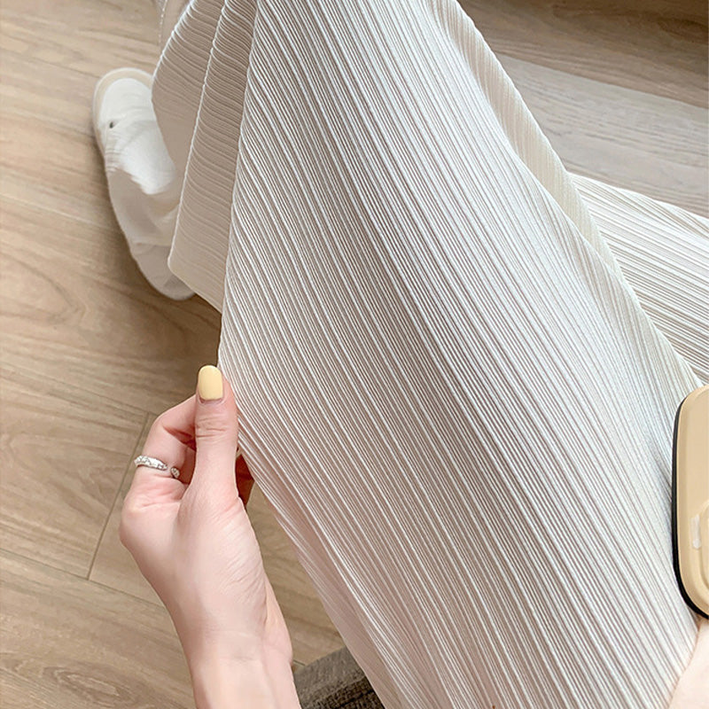 Pantalon large taille haute stretch premium pour femme