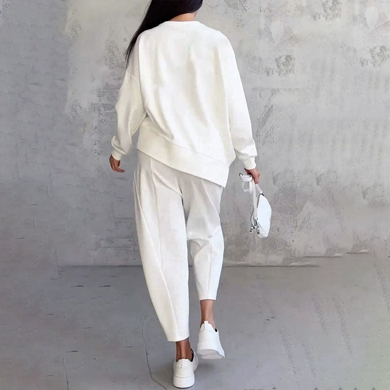 Ensemble 2 pièces pantalon à manches longues et col rond