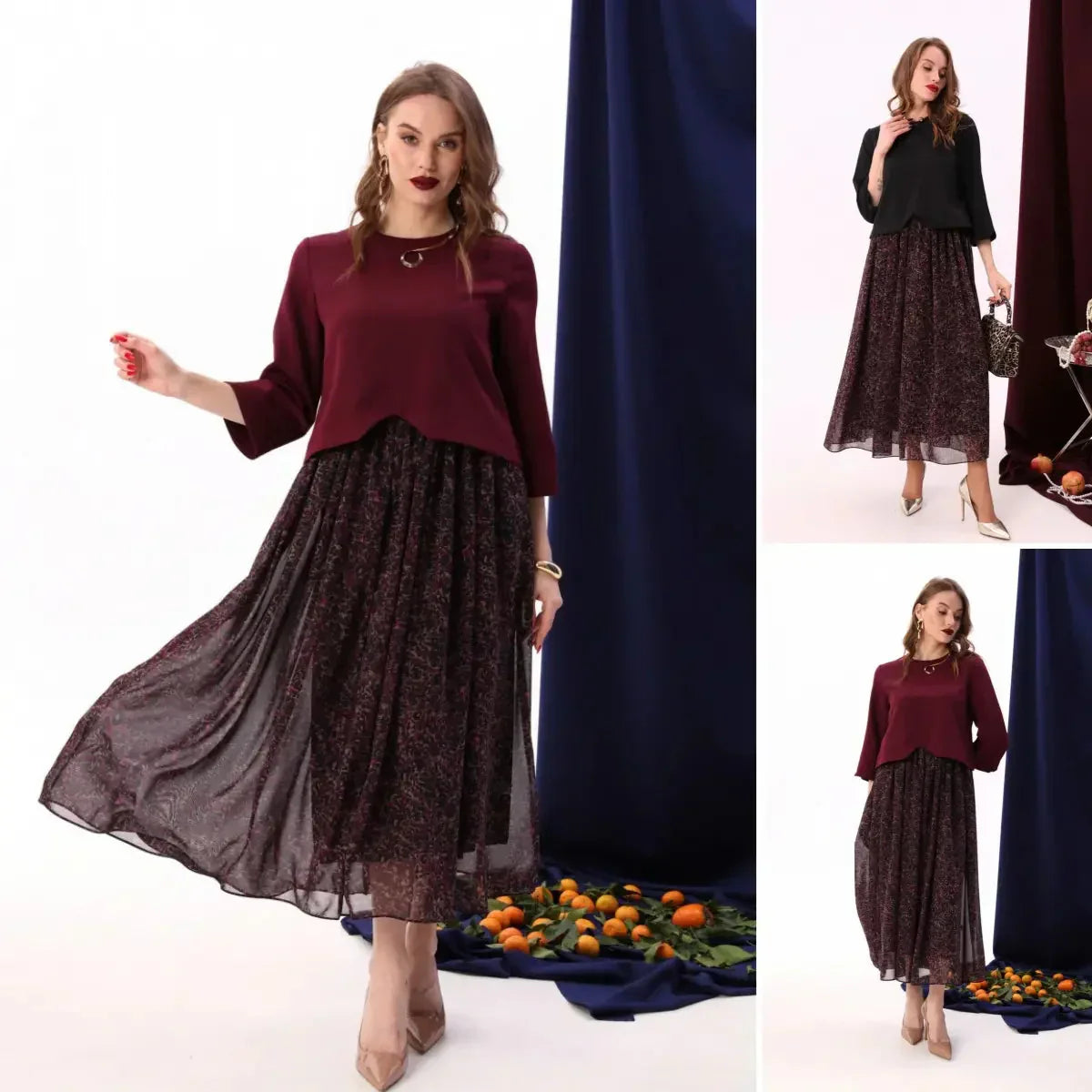 Ensemble deux pièces de robe élégante de haute qualité pour femme