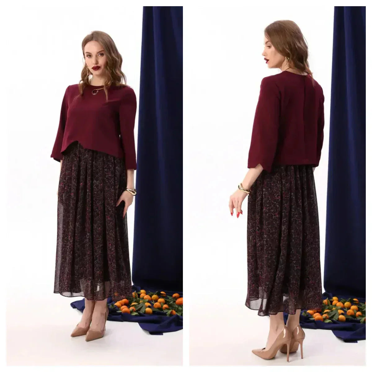 Ensemble deux pièces de robe élégante de haute qualité pour femme