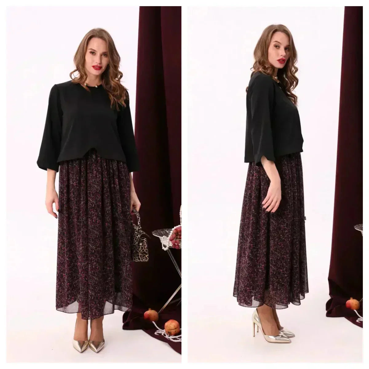 Ensemble deux pièces de robe élégante de haute qualité pour femme