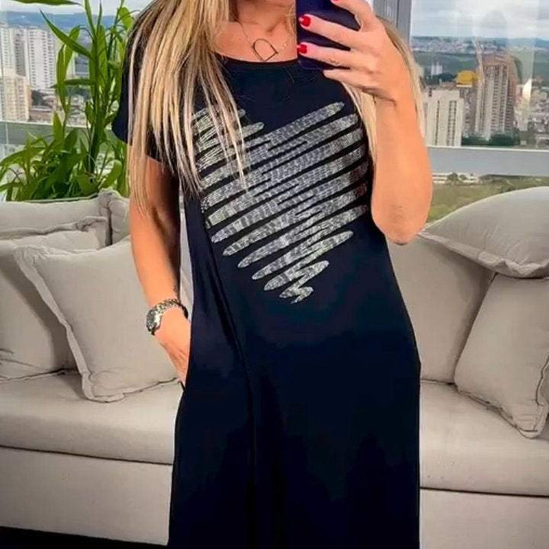 Robe t-shirt longue avec fentes latérales