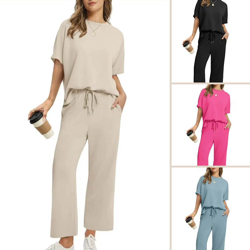 Ensemble haut et pantalon décontractés et doux pour femme