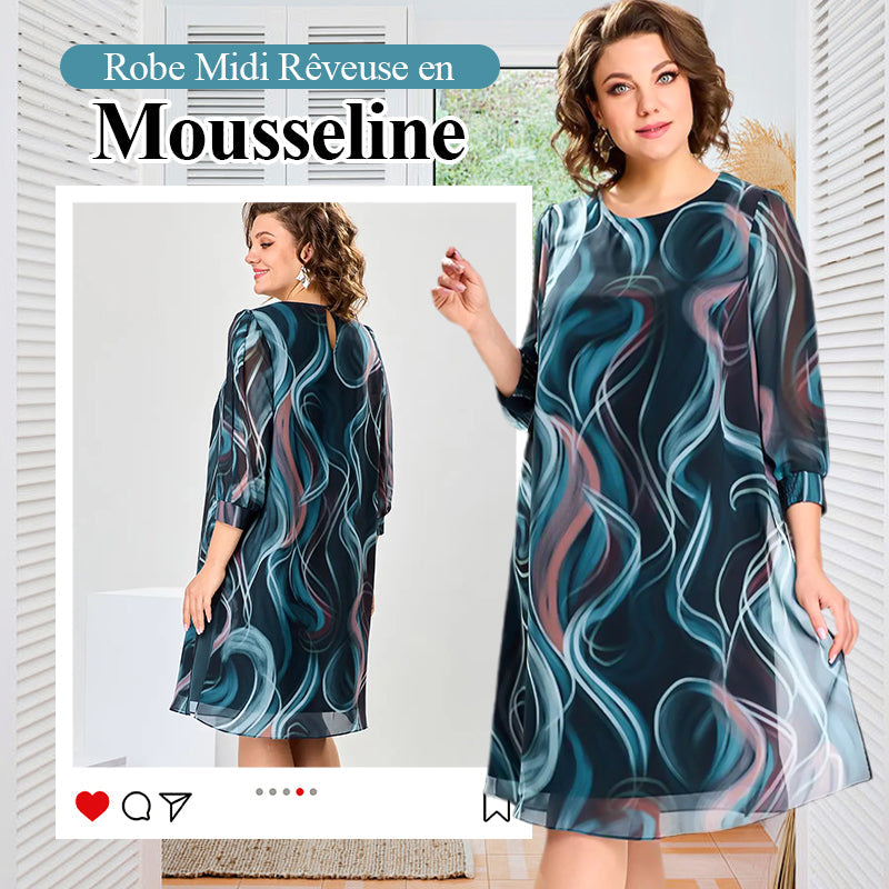 Robe Midi Rêveuse en Mousseline