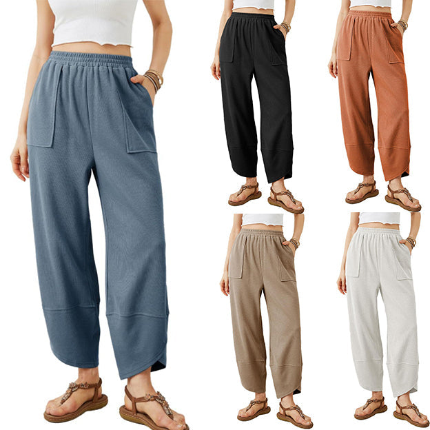 Pantalon décontracté à neuf points pour femme, très élastique et respirant