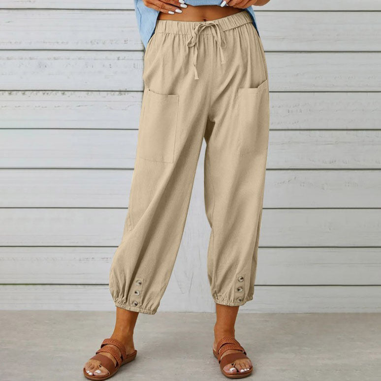 Pantalon ample droit à jambe large pour femmes