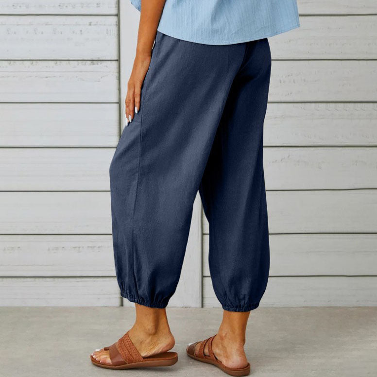 Pantalon ample droit à jambe large pour femmes
