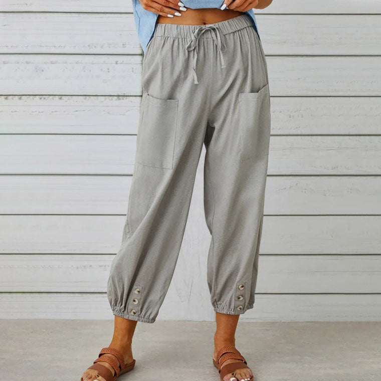 Pantalon ample droit à jambe large pour femmes