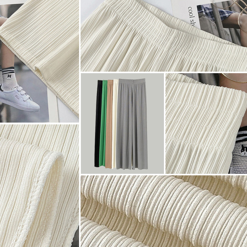 Pantalon large taille haute stretch premium pour femme