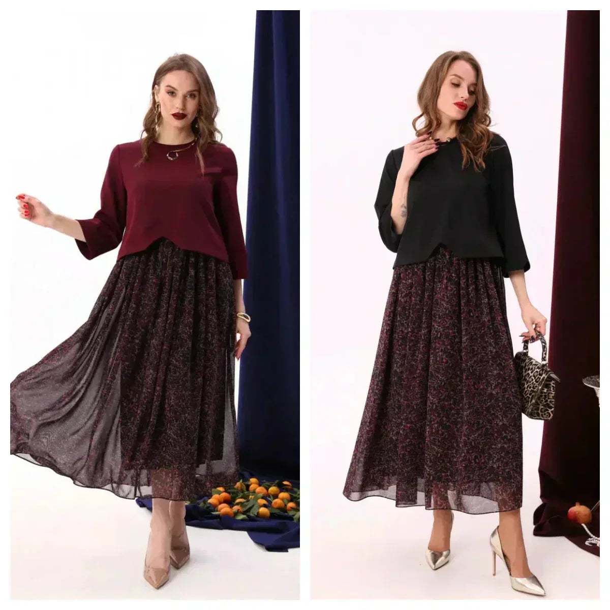 Ensemble deux pièces de robe élégante de haute qualité pour femme