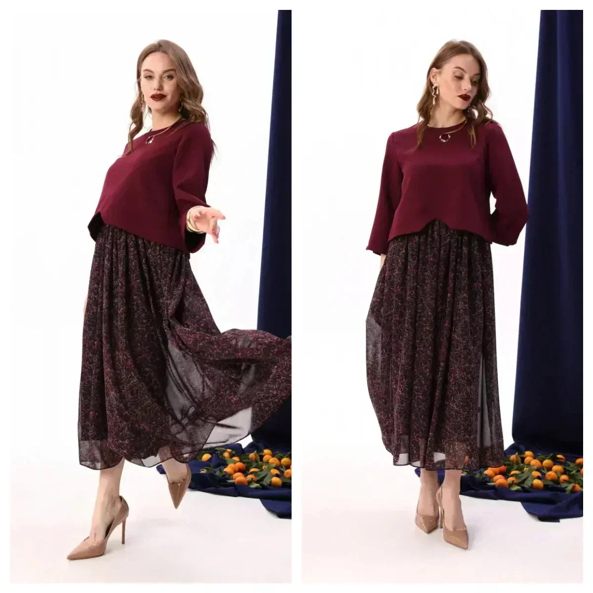 Ensemble deux pièces de robe élégante de haute qualité pour femme