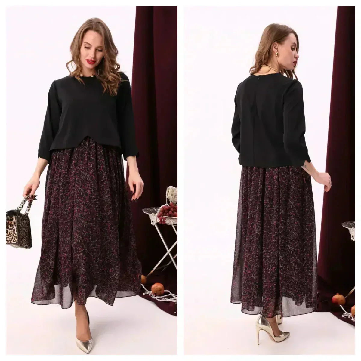 Ensemble deux pièces de robe élégante de haute qualité pour femme