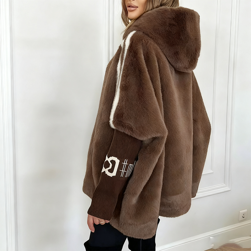 Manteau Décontracté à Capuche Zippé en Peluche pour Femme - Doublure Polaire avec Poche Cachée pour un Style Confortable et Chaud